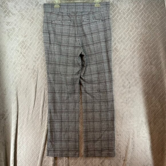 Time And Tru Womens Large Office Dress Pants Gray Houndstooth Plaid Straight Leg - Picture 11 of 14